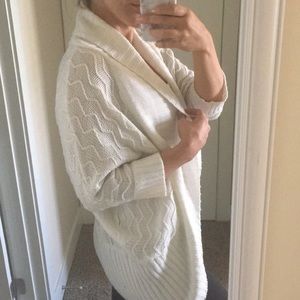 Ambiance Shawl Knit Cardigan Cream Acrylic